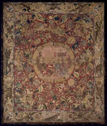 Címerek szőnyeg szövetségi címer Zollern-Zimmer gróf Eitelfriedrich I. von Hohenzollern-Hechingen és Sybilla von Zimmer számára